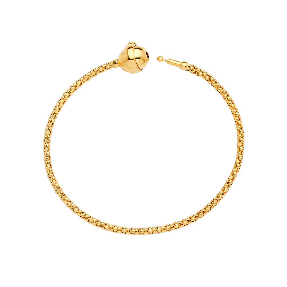 14K Yellow Gold Flexible Charm Bracelet