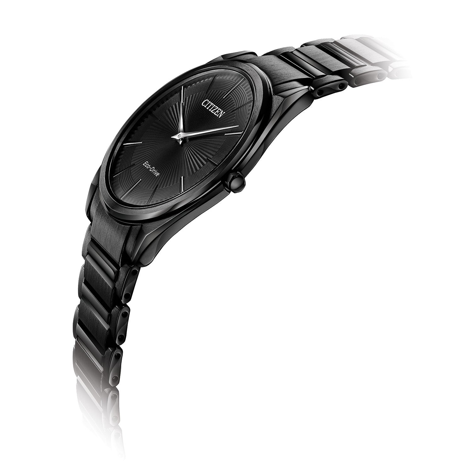 Side profile of the Citizen AR3075-51E showcasing the ultra-thin 4.7mm case and fold-over clasp.