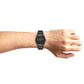 Model wearing the Citizen Stiletto Eco-Drive AR3075-51E, demonstrating its sleek and modern appearance on the wrist.