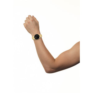 Model wearing the Citizen Axiom Eco-Drive AU1062-56E, demonstrating its sleek and modern appearance on the wrist.