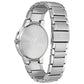 Rear view of the Citizen BJ6510-51L highlighting the stainless steel case back and bracelet clasp.