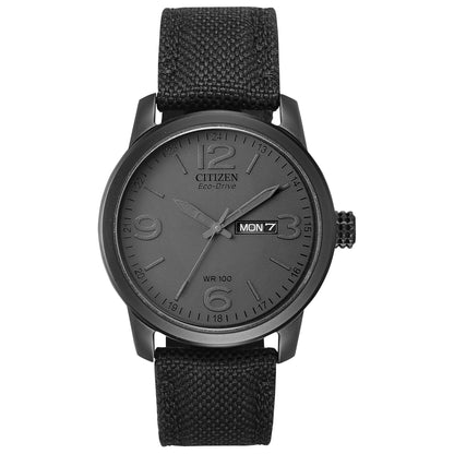 Citizen Garrison Black Eco-Drive Day-Date Watch BM8475-00F