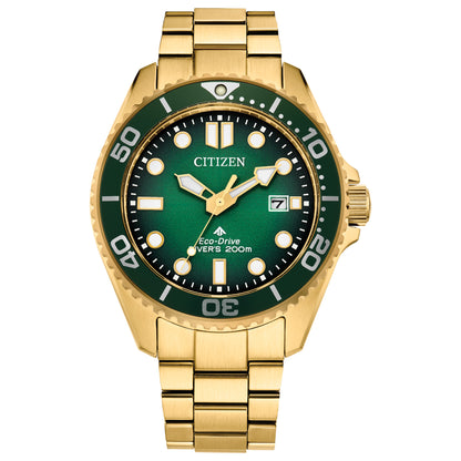 Citizen Promaster Gold-Tone Green Dial Diver Watch BN0262-59W