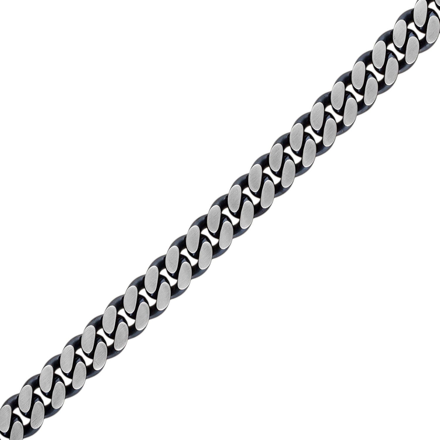 Side profile of Bulova BVB1015-SLSTNA bracelet highlighting the dual-surfaced links and polished finish.