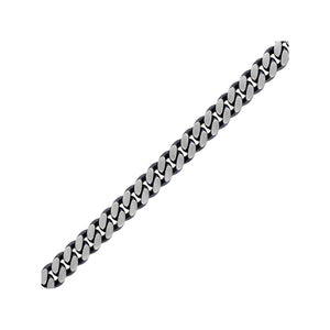 Side profile showing link thickness and brushed finish of the Bulova BVB1015‑SLSTNA bracelet.