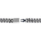 Rear view of Bulova BVB1015-SLSTNA bracelet displaying the custom-designed tuning fork clasp subtly branded with the Bulova logo.