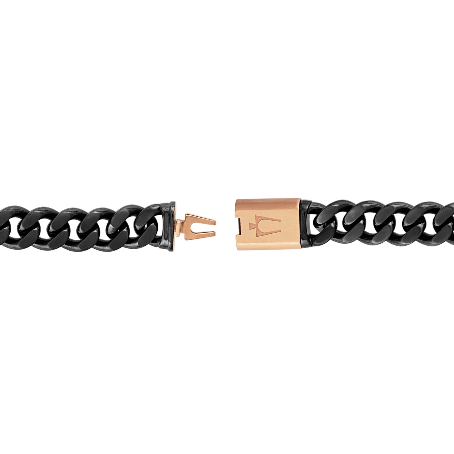 Reverse side of the Bulova Latin GRAMMY® Bracelet BVB1016-GRSTNA, focusing on the clasp mechanism and engraving.