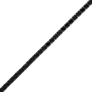 Side profile of the Bulova Black Spinel Tennis Bracelet BVB1017-BKSBSP, highlighting the sleek design and clasp mechanism.