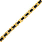  Side profile of Bulova BVB1056-GSTNA bracelet highlighting the tuning fork-shaped links and polished finish.