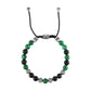 Side profile of the Bulova Classic Adjustable Beaded Bracelet BVB1072-NSTMALMA, highlighting the bead arrangement and adjustable sliding clasp mechanism.