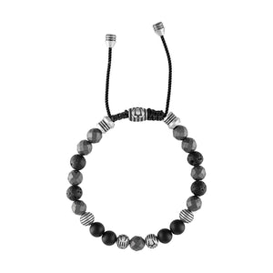 Side profile of Bulova BVB1072-NSTMA bracelet showcasing the adjustable black cord and sliding clasp