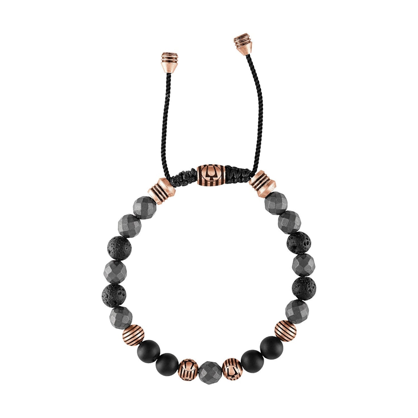 Side profile of the Bulova BVB1072-RSTBKOXHE showcasing the adjustable black cord and sliding bolo clasp.
