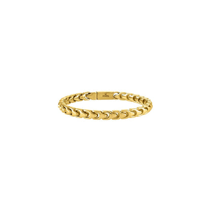 Bulova Link™ Bracelet BVB1081-GSTNA8, 6mm gold-tone stainless steel with interlocking links—front view.