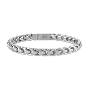 Bulova Link™ Bracelet BVB1081-NSTNA8, 6mm stainless steel with interlocking links—front view.