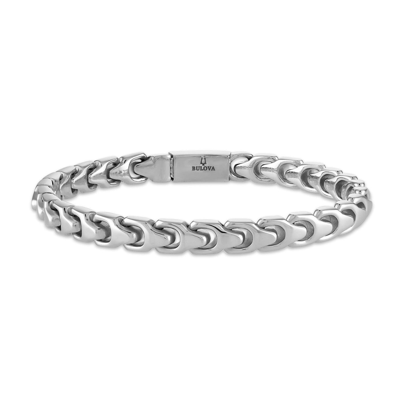 Bulova Link™ Bracelet BVB1081-NSTNA85, 6mm stainless steel with interlocking links—front view.
