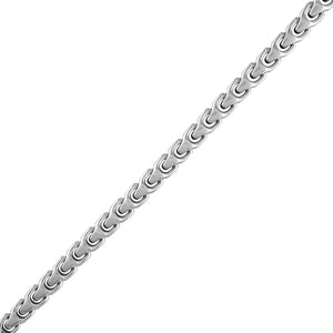 Side profile of the Bulova Link™ Bracelet BVB1082-NSTNA8, highlighting the sleek stainless steel finish and clasp mechanism.