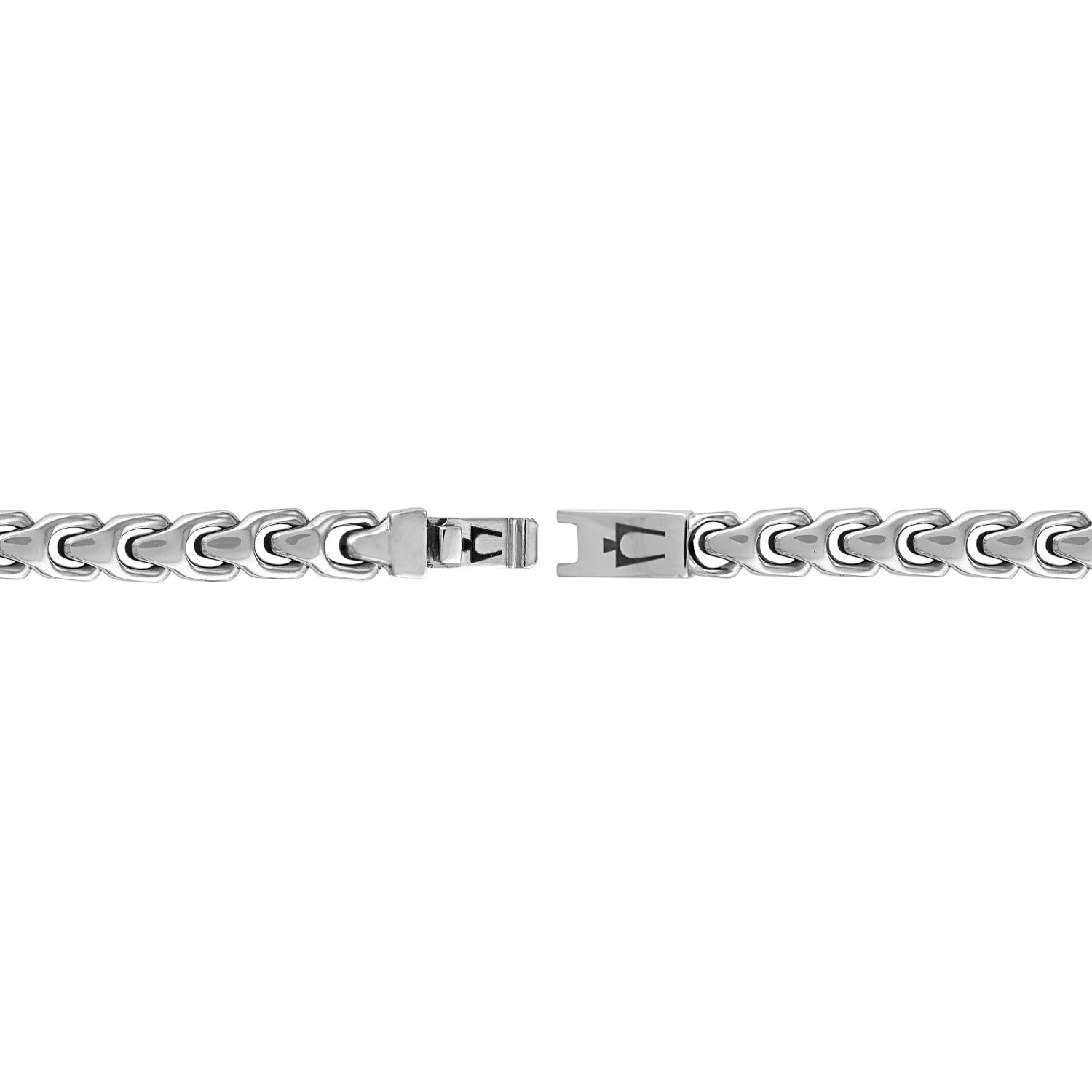 Reverse side of the Bulova Link™ Bracelet BVB1082-NSTNA8, featuring the box lock clasp with engraved Bulova logo.