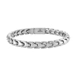 Bulova Link™ Bracelet BVB1082-NSTNA8, 8mm stainless steel with interlocking links—front view.