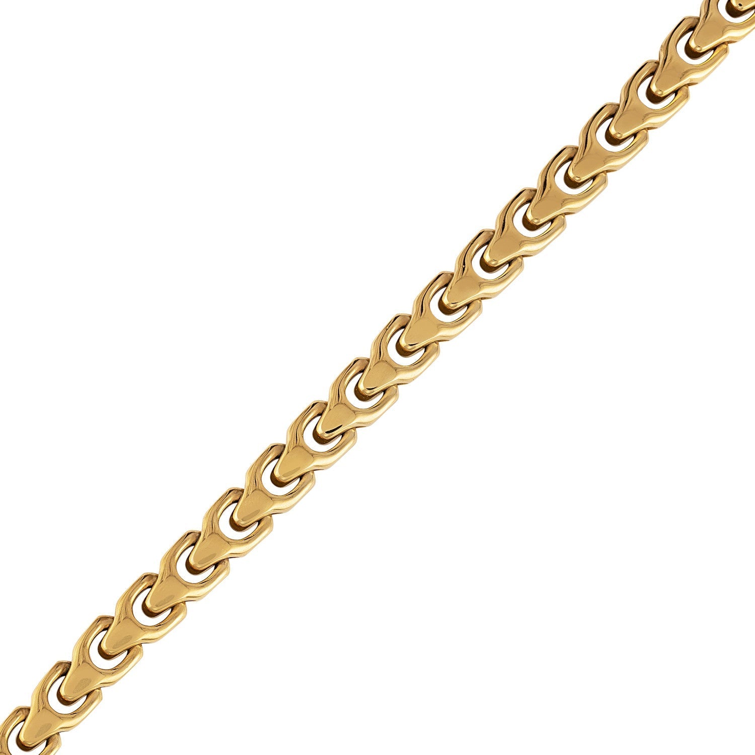 Side profile of the Bulova Link™ Bracelet BVB1083-GSTNA85, highlighting the thickness and interlinking design of the curb chain.