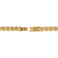 Back view of the Bulova Link™ Bracelet BVB1083-GSTNA85, focusing on the box lock clasp engraved with Bulova's tuning fork logo.