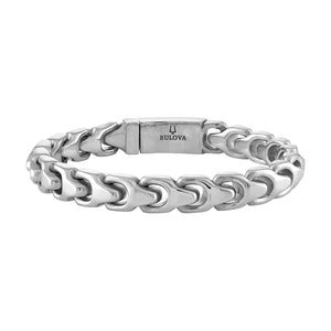 Bulova Link™ Bracelet BVB1083-NSTNA85, 10mm stainless steel—front view.