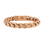 Bulova Link™ Bracelet BVB1109-MRSTNA8, 8mm rose-tone stainless steel with interlocking links—front view.