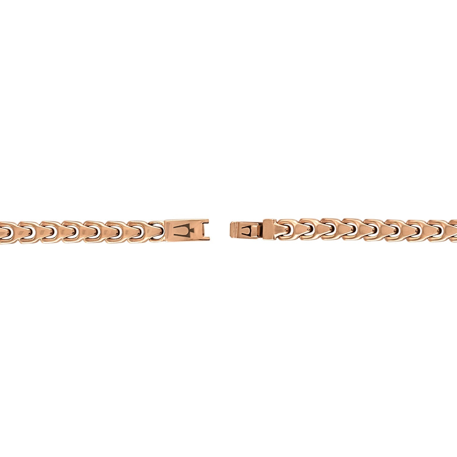 Reverse side of the Bulova Link™ Bracelet BVB1109-RSTNA8, featuring the box lock clasp with engraved Bulova logo.