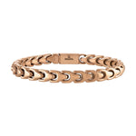 Bulova Link™ Bracelet BVB1109-RSTNA8, 8mm rose-tone stainless steel with interlocking links—front view.