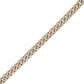 Side profile of the Bulova BVB1181‑GOSTNA8 bracelet showcasing brushed steel and polished gold-tone surfaces.