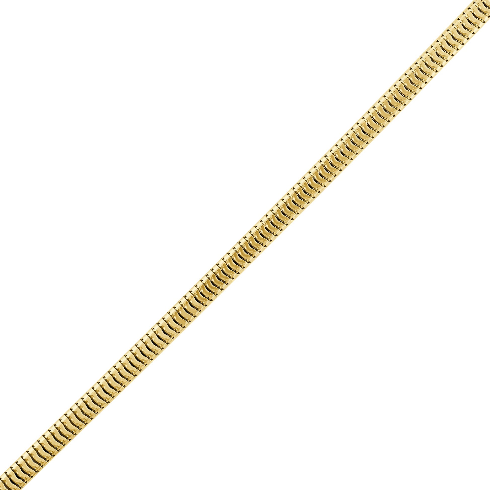 Side profile of Bulova BVB1203-YSNA highlighting the 4.5 mm chain thickness and the warm gold-tone finish on the links.