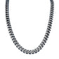Side profile of the Bulova Classic Curb Chain Necklace BVC1054-SLSTNA, highlighting the dual-surfaced links and clasp mechanism