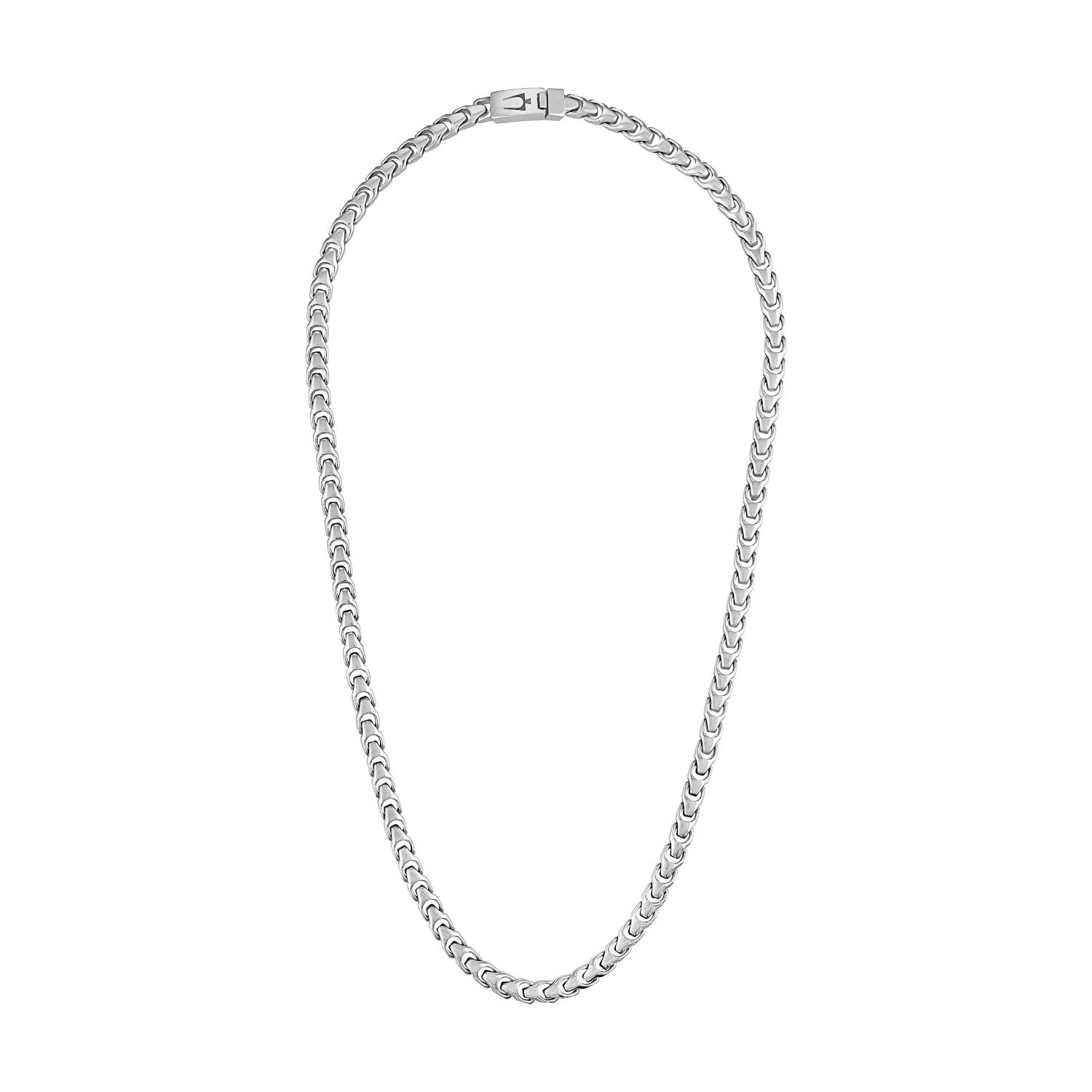 Bulova Link™ Necklace BVC1057-NSTNA, showcasing the 6mm wide stainless steel links and polished finish.