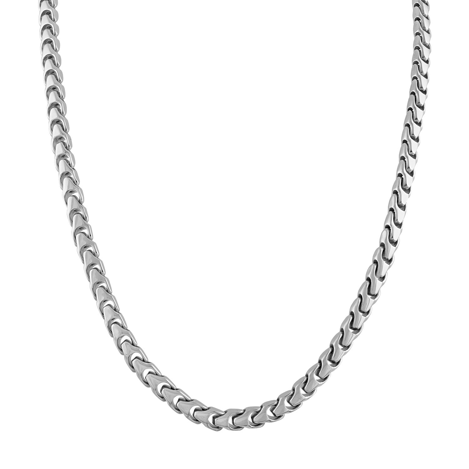 Bulova Link™ Necklace BVC1057-NSTNA, showcasing the 6mm wide stainless steel links and polished finish.