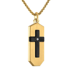  Side profile of Bulova BVC1076-G6STQ7 Icon Pendant Necklace highlighting the pendant's thickness and polished finish.