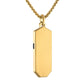 Rear view of Bulova BVC1076-G6STQ7 Icon Pendant Necklace displaying the smooth gold-tone stainless steel surface.