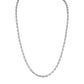 Bulova BVC1077-XSTNA24 stainless-steel hexagon-link necklace laid flat, showing polished 5 mm links and box clasp.