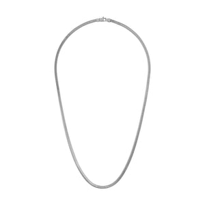 Full 22″ chain of BVC1101-WSNA laid out flat, showcasing the continuous squared snake-link design and polished silver finish.