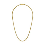 Bulova BVC1101-YSNA gold-plated sterling-silver snake-chain necklace front view showing 3.5 mm squared links and polished shine.