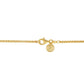 Close-up of the rounded-box-link chain and lobster-clasp extender of BVP1141-YSWTO showing gold-plated finish and adjustable length mechanism.