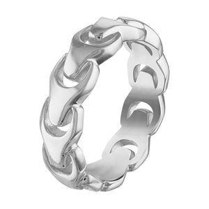 Side profile of the Bulova Link™ Ring highlighting the smooth, polished finish and substantial band thickness.