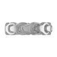  Back view of the Bulova Link™ Ring displaying the seamless integration of the tuning fork motif around the entire band.