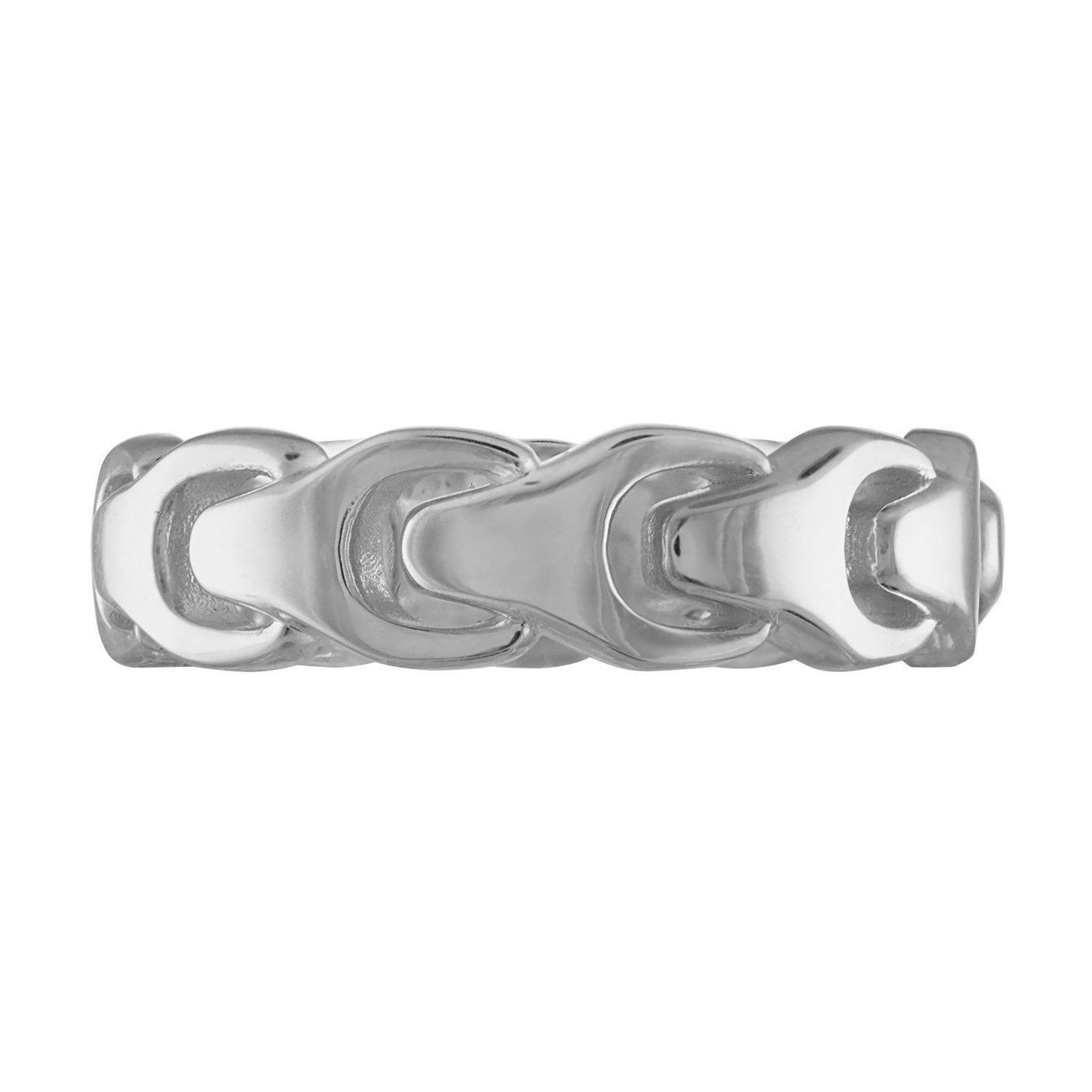  Back view of the Bulova Link™ Ring displaying the seamless integration of the tuning fork motif around the entire band.