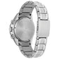 Rear view of the Citizen CA0349-51L highlighting the stainless steel case back and bracelet clasp.