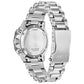 Back view of Citizen CA4664-60X showcasing the solid stainless-steel case back and bracelet link detail.