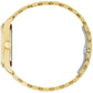 Side profile of Citizen EM0882-59A showcasing the slim gold-tone stainless steel case and textured crown.