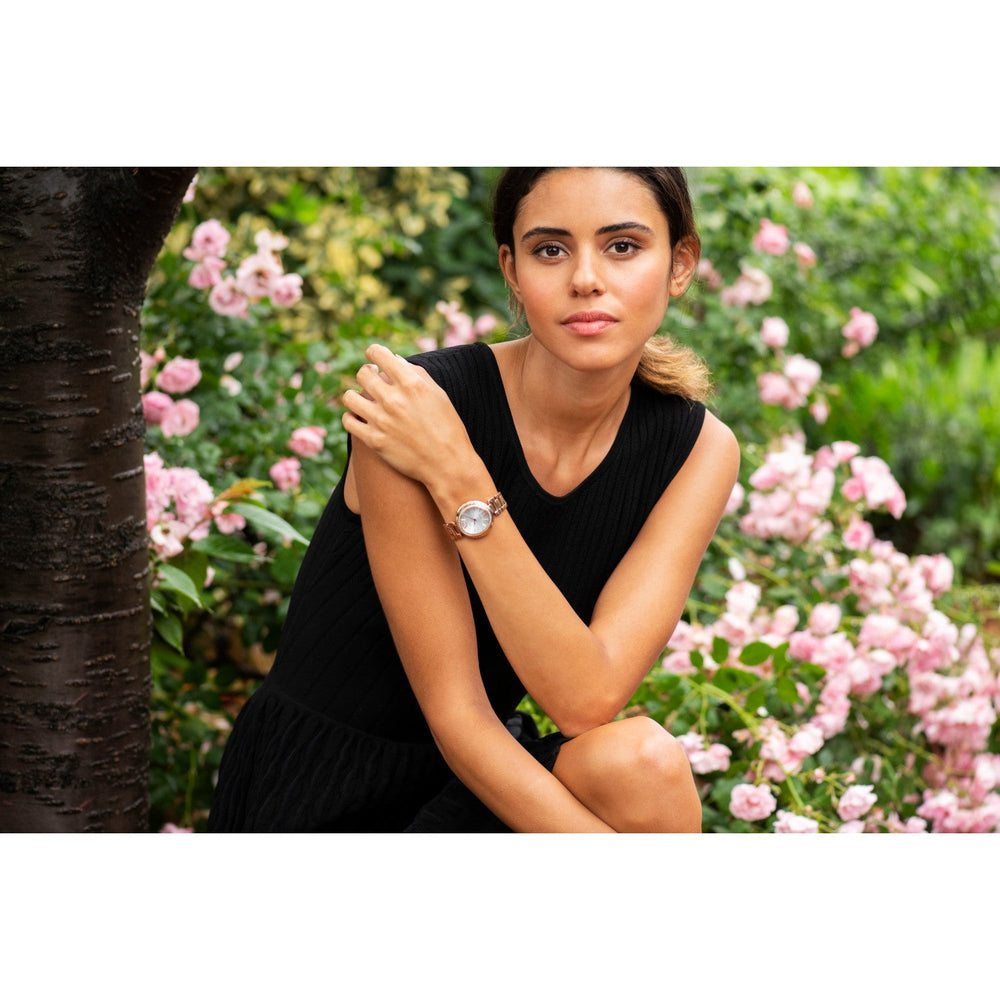Model wearing the Citizen EX1503-54A, demonstrating its elegant and sophisticated wrist presence.​