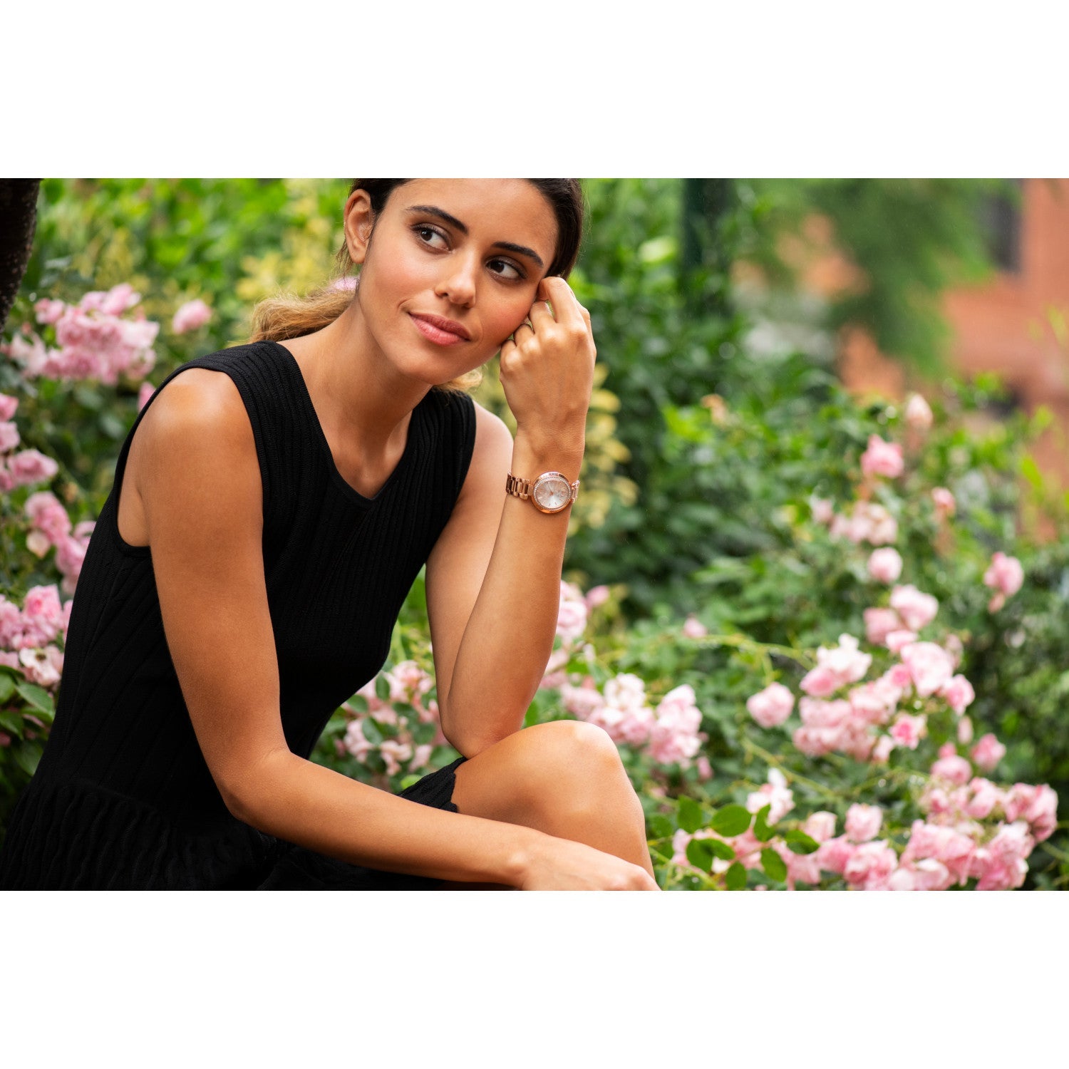 Model wearing the Citizen EX1503-54A, demonstrating its elegant and sophisticated wrist presence.​
