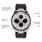 Citizen Promaster Tsuno Chronograph Racer AV0071-03A featuring a silver-tone dial with black sub-dials, red accents, and bullhead-style pushers—front view.