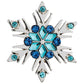Front view of the matching snowflake pin included with Citizen Disney Frozen Women's Watch Set FE7091-61W.