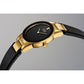 Side profile of the Citizen Axiom GA1052-04E, highlighting the sleek case thickness and leather strap design.